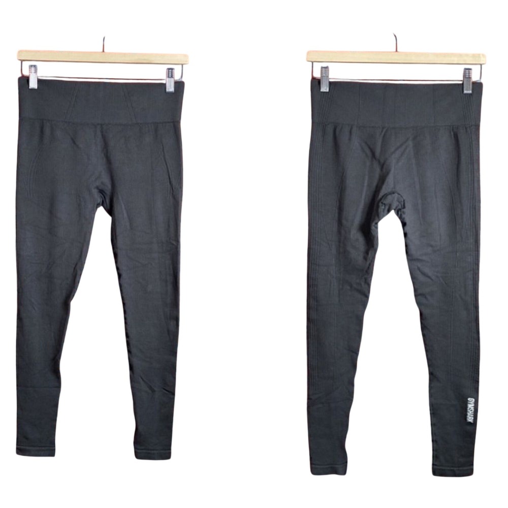Gymshark‎ Women's Gray Ribbed Leggings Size Medium